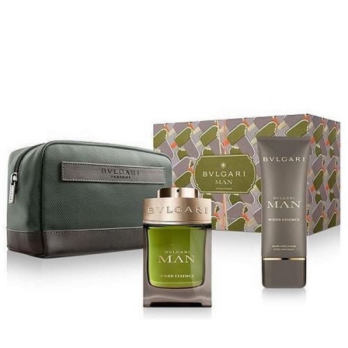 Bvlgari  MAN Wood Essence M Set - EdP 100 ml + a/s balm 100 ml + pouch