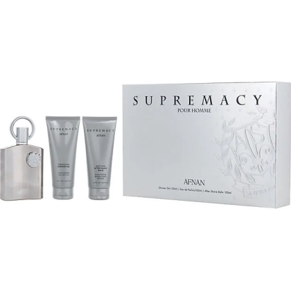 Afnan Supremacy  Silver Мъжки парфюмен сет  EdP, душ гел и балсам 100 ml