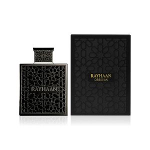 Rayhaan Obsidian 100 ml – мъжки кожено-дървесен парфюм с ирис и уд